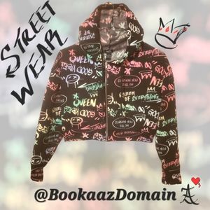 New! Graffiti Cropped Hoodie